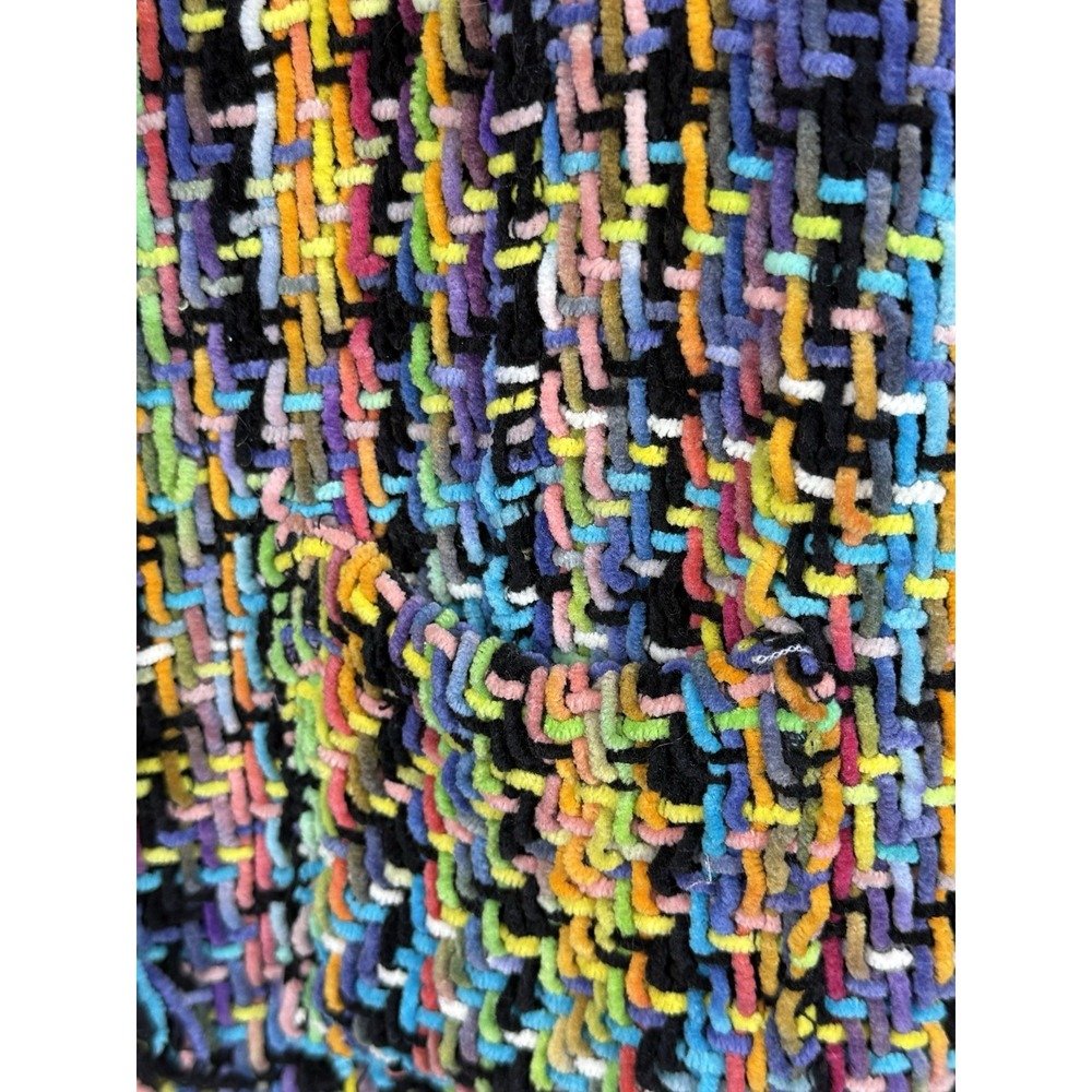Vintage Rainbow Yarn Jacket Patchwork Blazer Retr… - image 3